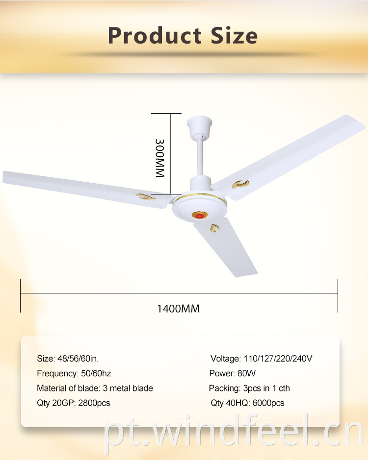 Ventilador elétrico de teto útil Ventilador clássico com decoração